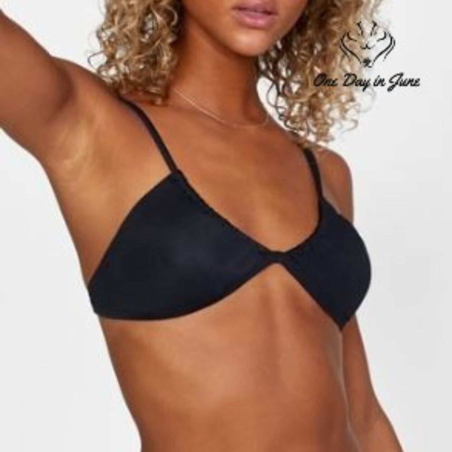 RVCA Solid Trilette Bikini Top Black Multiway Straps NWT $48 Size Size XL