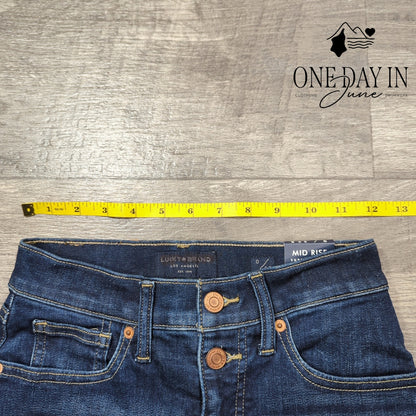 Lucky Brand Ava Mid Rise Skinny Jeans Size 0
