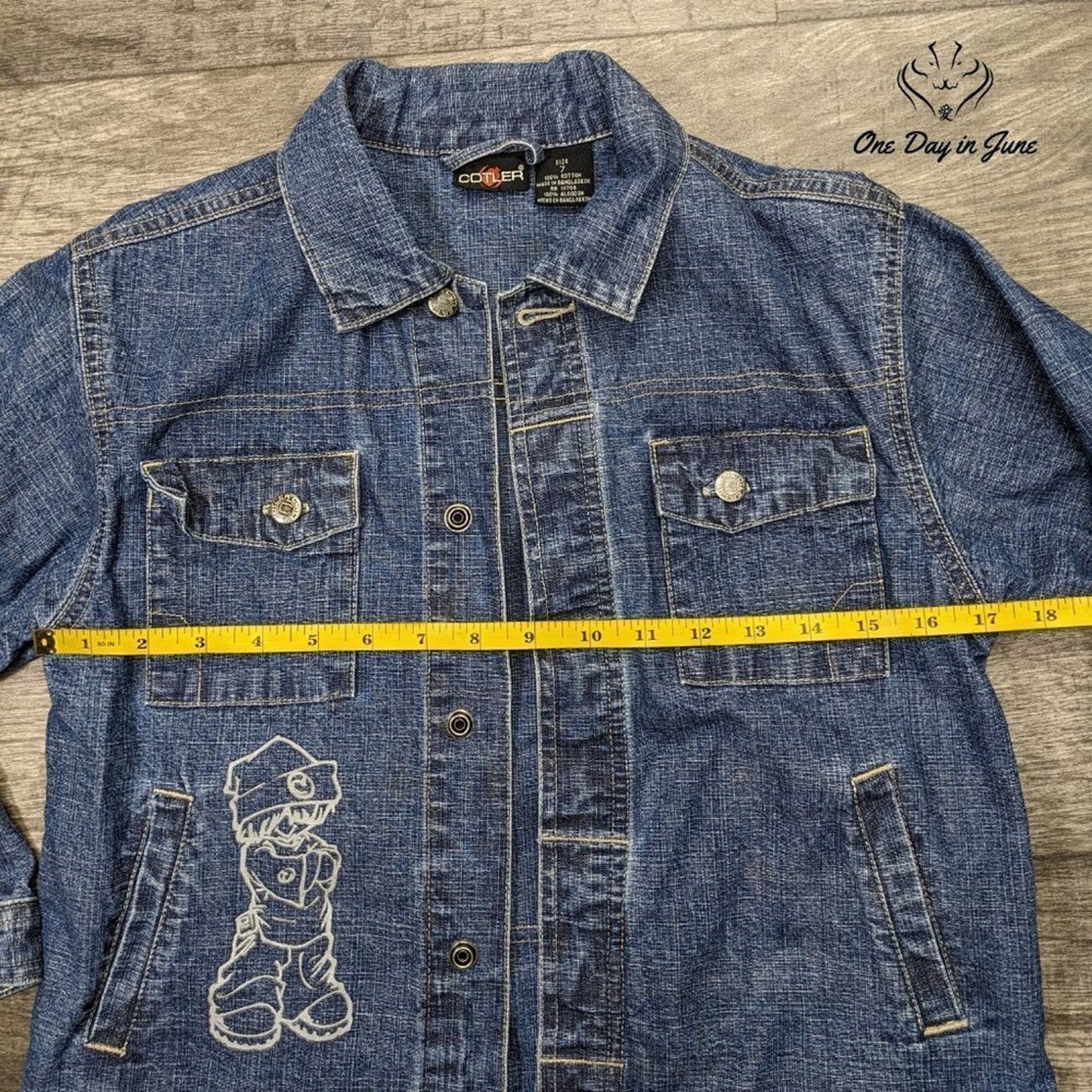 Cotler Painted Bad Ride Denim Jacket Size 7