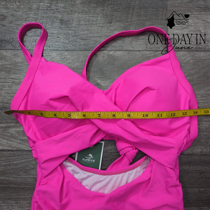 Eomenie Cross Front Cut Out One Piece Swimsuit Size M