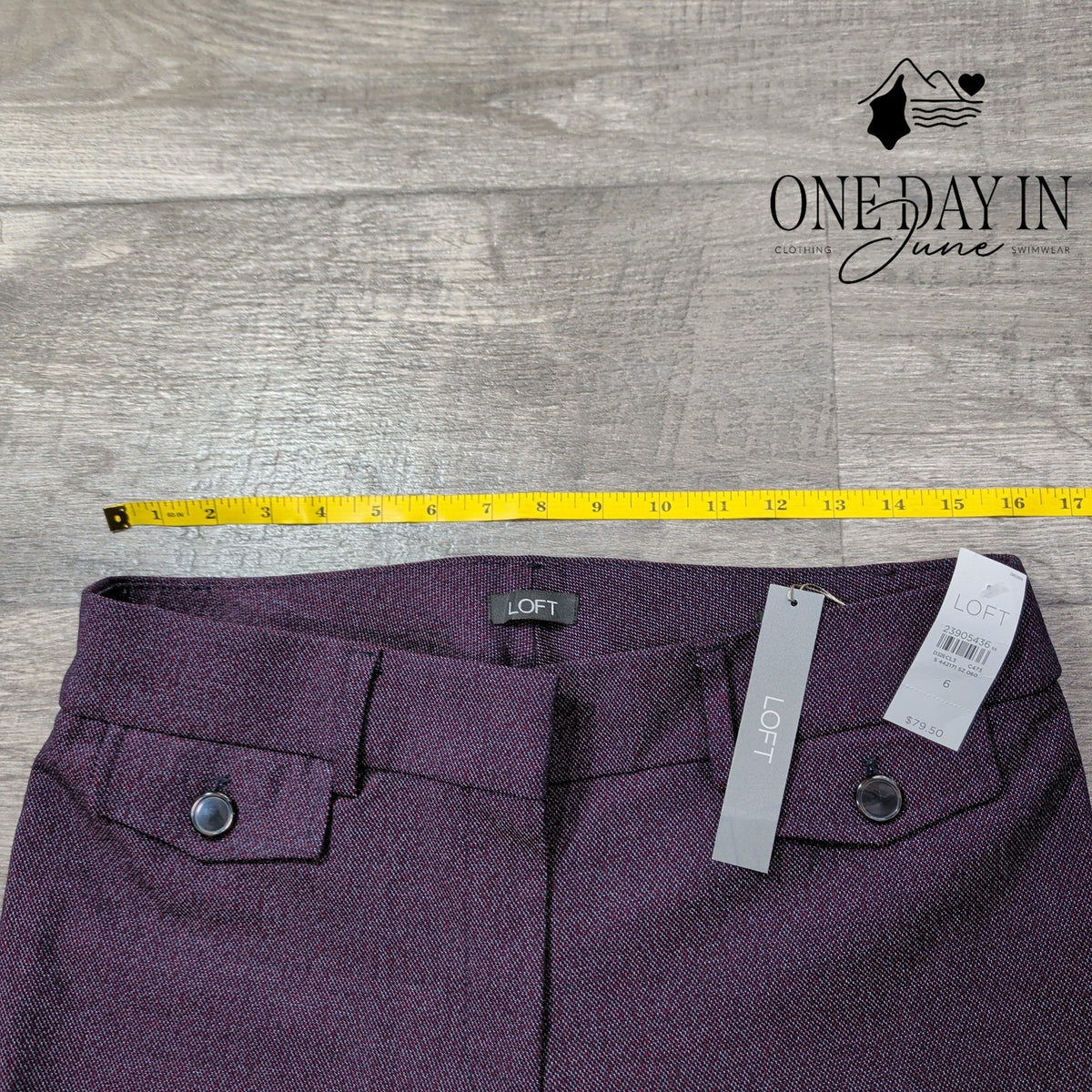 Loft Marisa Trouser Pants Burgundy Textured Straight Leg Career NWT Size 6