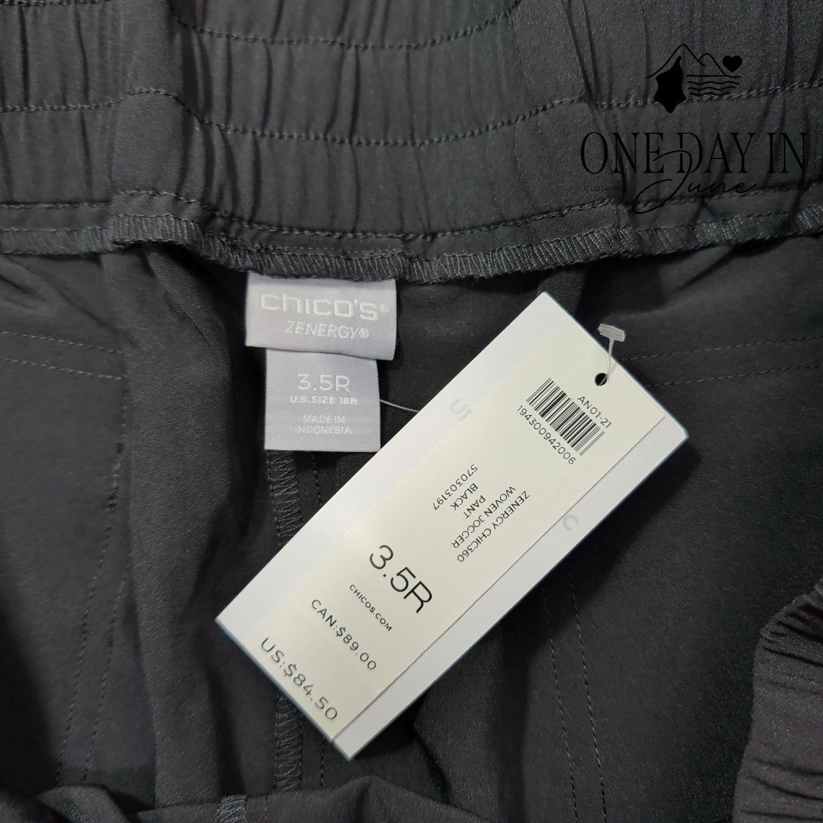Chico's Zenergy Cargo Jogger Pants Black NWT Size Chico's 3.5 (18)