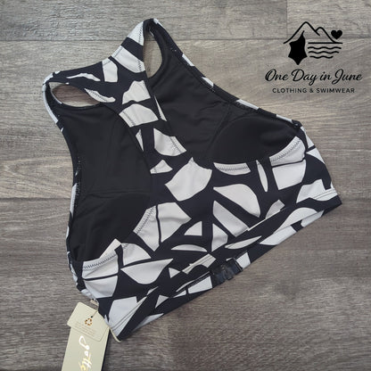 Gottex Free Sport Zip Crop Bikini Top Size 6