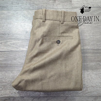 StudioSuits Custom Made Wool Ankle Dress Pants Taupe Brown NWT Size 8