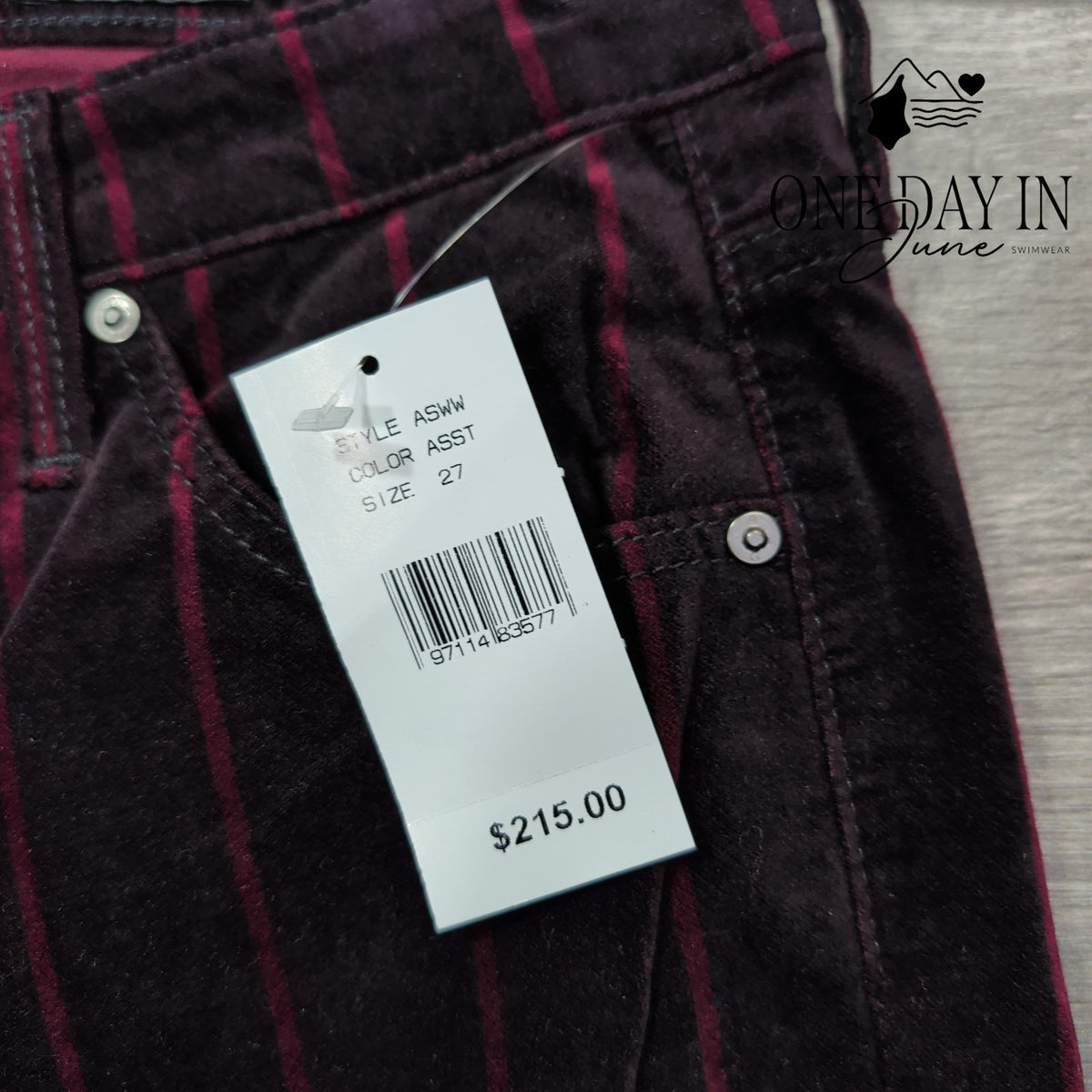 AG Adriano Goldschmied Jodi Crop Velvet Stripe High Rise Flare Jeans NWT Size 4