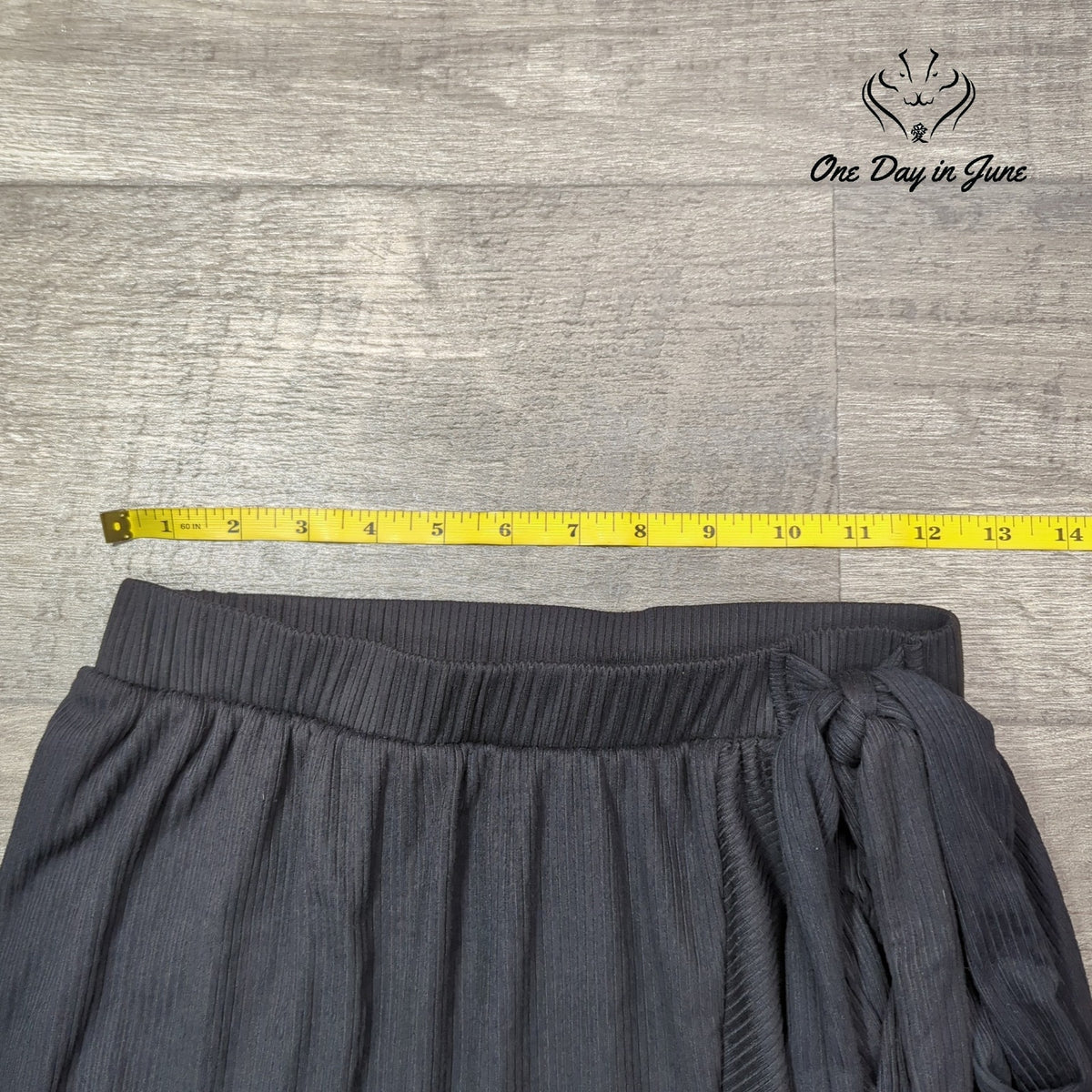 Go Couture Ribbed Tulip High Low Midi Skirt Black Pull On Size S