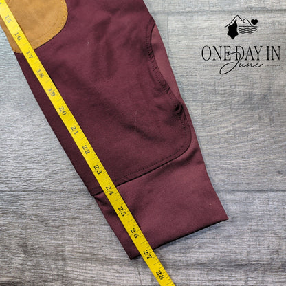 Elation Platinum Chelsea Knee Patch Breeches Burgundy Riding Pants NWT Size 14