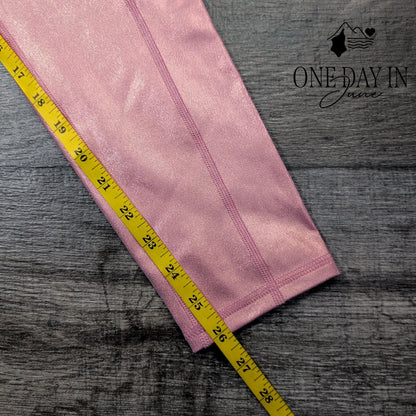 Susan G. Komen Earth Yoga Metallic Pink High Rise Pocket Leggings NWT Size XL