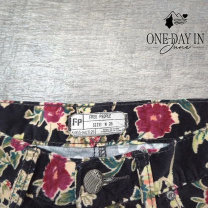 Free People Floral Corduroy Ankle Pants Size 28 (6)