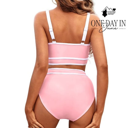Blooming Jelly Crop High Waist Bikini Swimsuit Size M