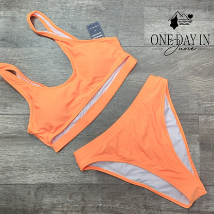 Blooming Jelly Crop Bikini Swimsuit Size L