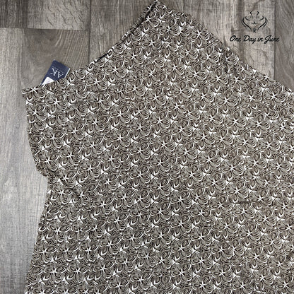 Anne Klein Floral Pleated Midi Skirt Brown Ivory NWT Size S