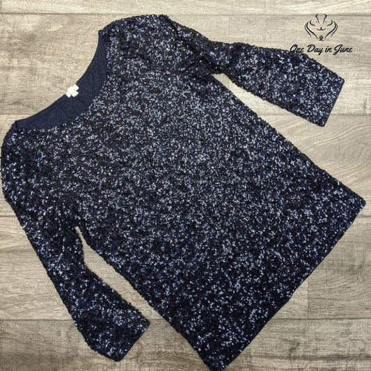 J. Crew Sequin Long Sleeve Top Size S