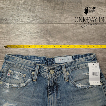 AG Adriano Goldschmied The Phoebe High Rise Tapered Distressed Jeans NWT Size 4