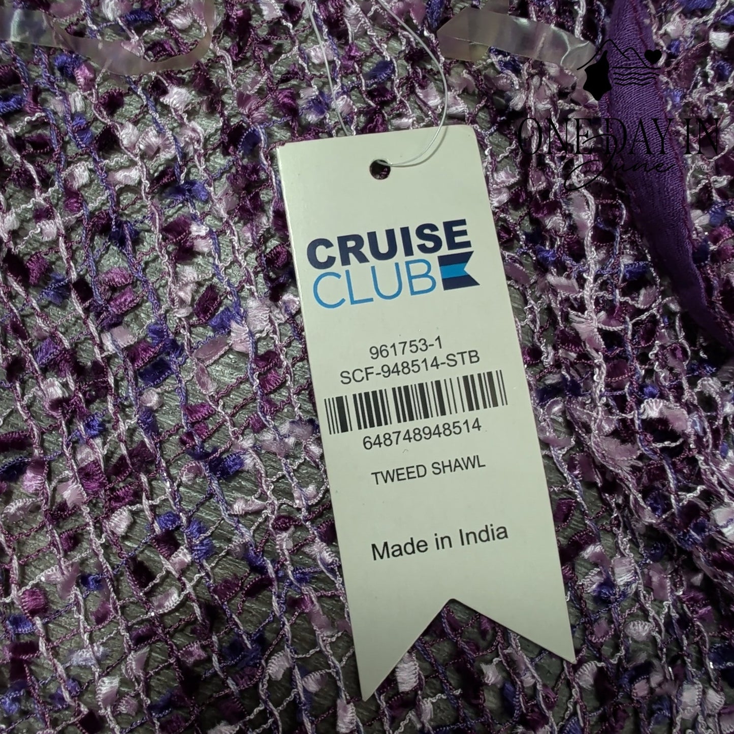 Cruise Club Tweed Shawl COverup Size OS