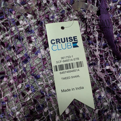 Cruise Club Tweed Shawl COverup Size OS