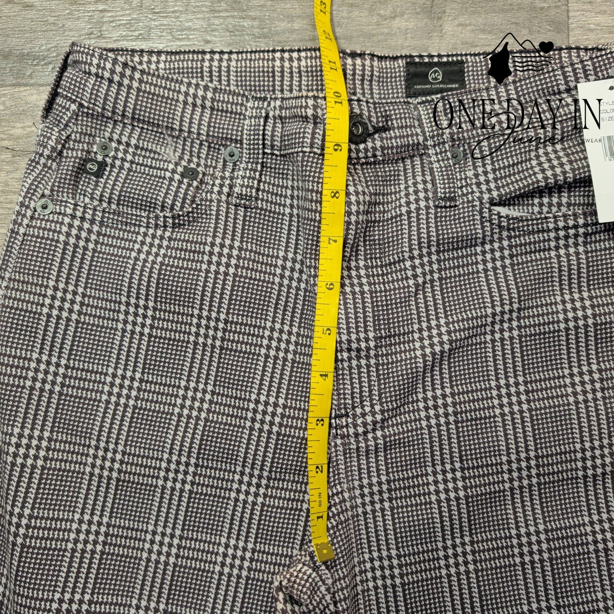 AG Adriano Goldschmied Wide Leg Crop Pants Plaid Houndstooth NWT Size 4 (27)