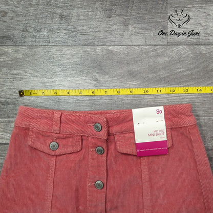 So Juniors Mid Rise Corduroy Mini Skirt Size 1