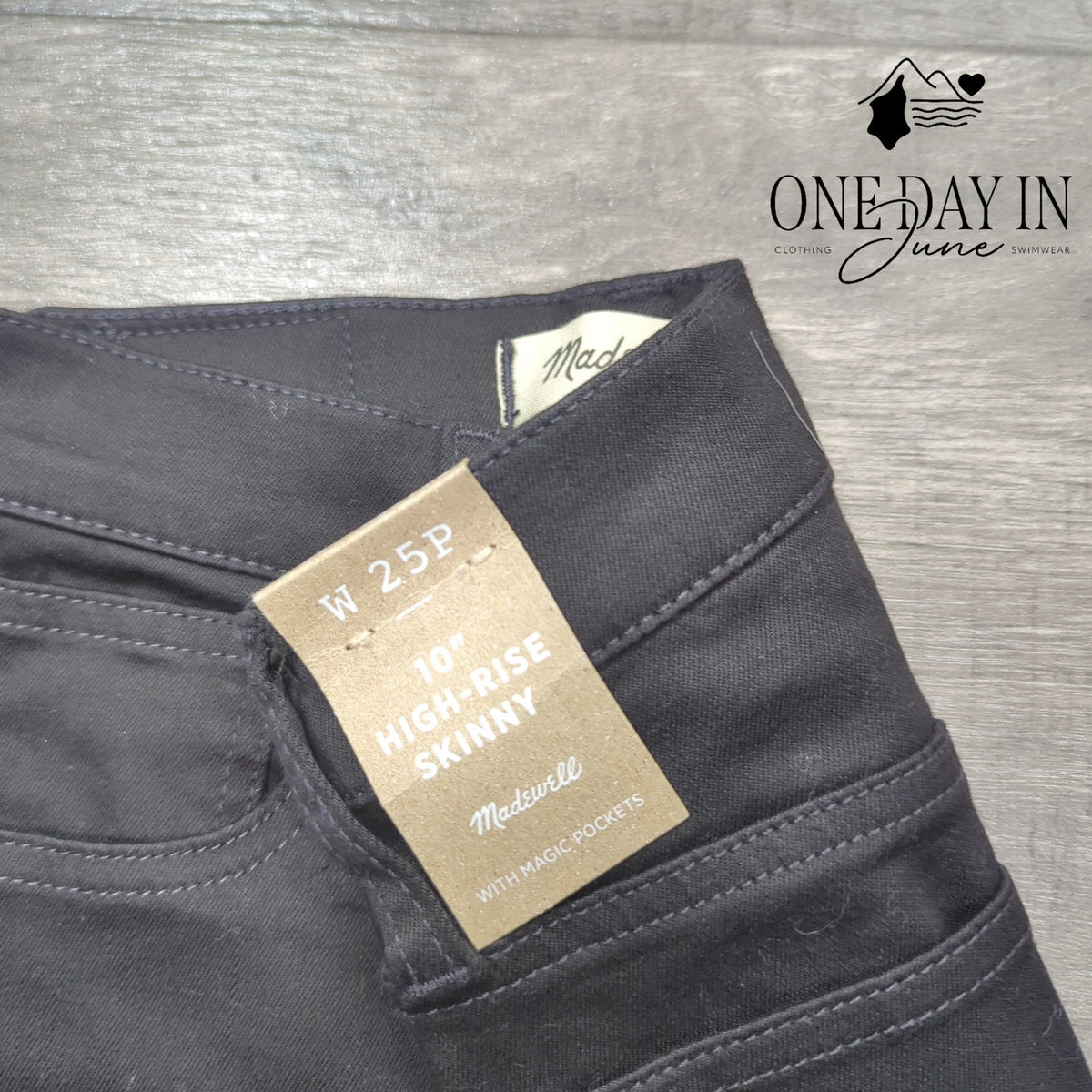 Madewell 10 High Rise Skinny Jeans Black Petite NWT Size 25P (2P)