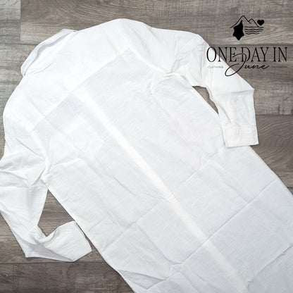 Blue Island Long Sleeve Button Front Coverup Size S