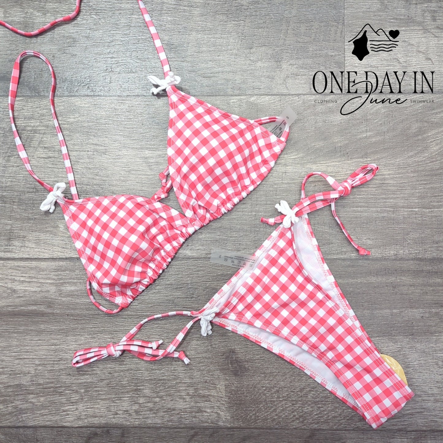 CharmLeaks Adjustable Triangle Tie Side Cheeky Bikini Swimsuit Size S
