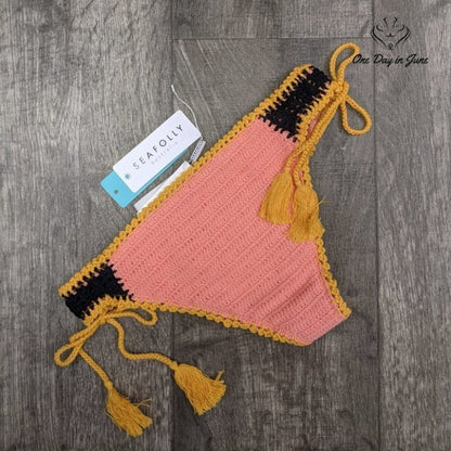 Seafolly Tie Side Brazilian Coverage Bikini Bottom Swimsuit Size L