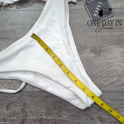 Zaful Ribbed Tie Back Bikini Swimsuit Size L