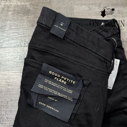 Good American Good Petite Flare Jeans Black NWT Size 15