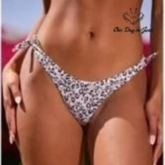 RVCA Animal Instinct French Tie Side Bikini Bottom Size L