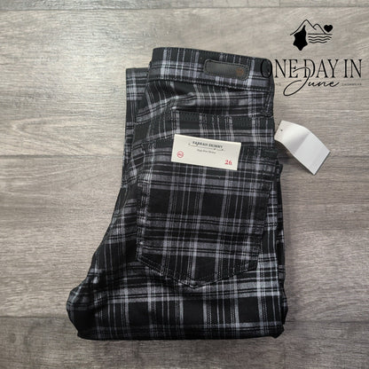 AG Adriano Goldschmied Farrah High Rise Skinny Jeans Plaid NWT Size 2 (26)