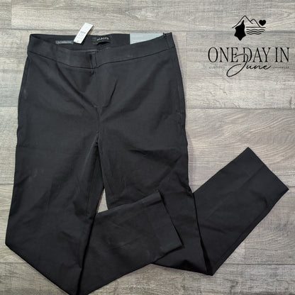 Talbots Chatham Ankle Slim Leg Pants Black Side Zip NWT Size 4