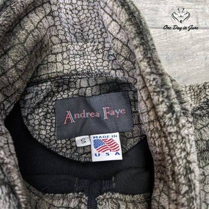 Andrea Faye Snake Skin Fleece Zip Up Jacket Size S