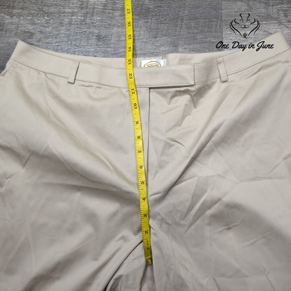 Talbots Flat Front Straight Leg Dress Pants Beige Tan NWT $98 Size 18