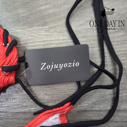 Zoyuyozio Adjustable Triangle Tie Side Bikini Swimsuit Size S