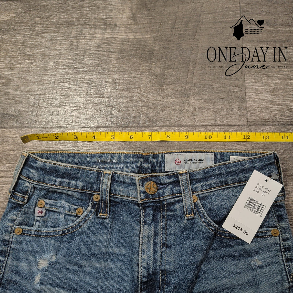 AG Adriano Goldschmied The Sophia High Waist Skinny Jeans Distressed NWT Size 4