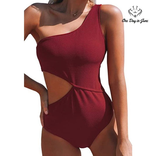 Cupshe One Shoulder Cut Out One Piece Swimsuit Size M