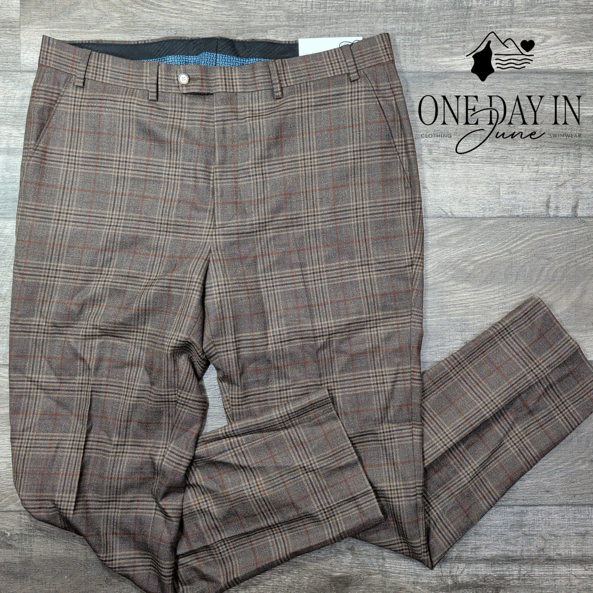 Ralph Lauren Edgewood Plaid Wool Dress Pants Brown NWT Size 38X32