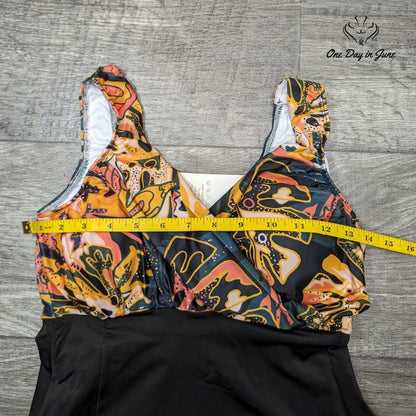 Coshom V Neck Boyshort Tankini Swimsuit Size S