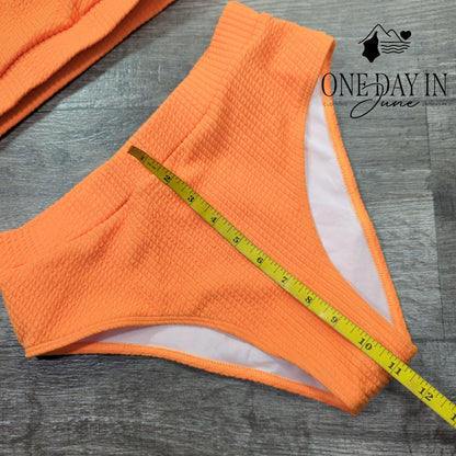 Aleumdr Textured Crop Bikini Swimsuit Size S