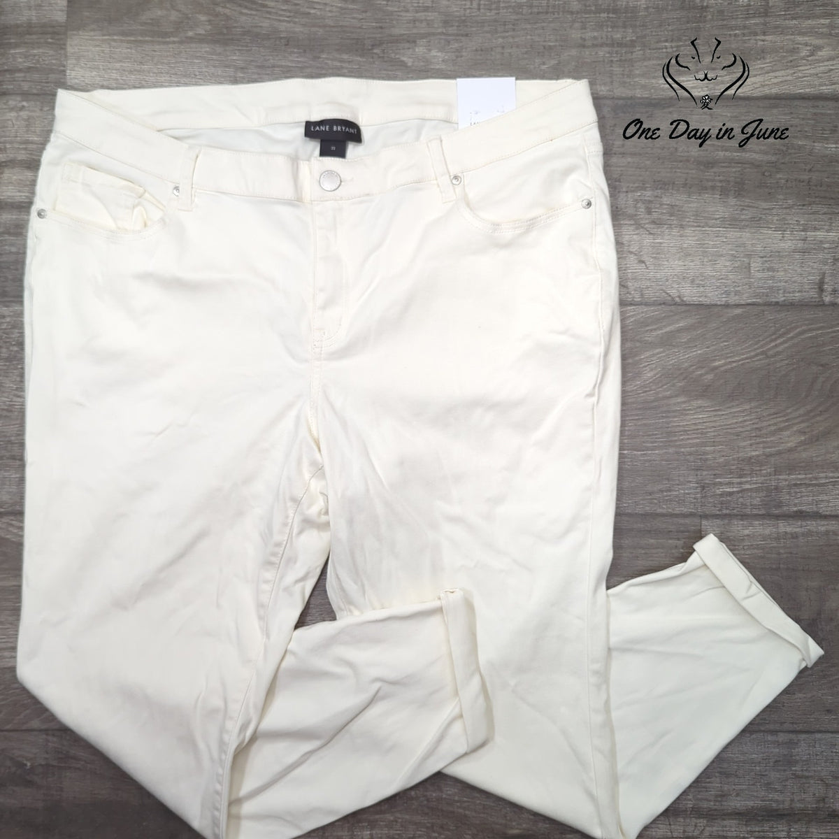 Lane Bryant Signature Fit Skinny Jeans Plus Ivory White NWT Size 22