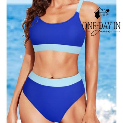 Aleumdr Ribbed Crop Bikini Swimsuit Size L