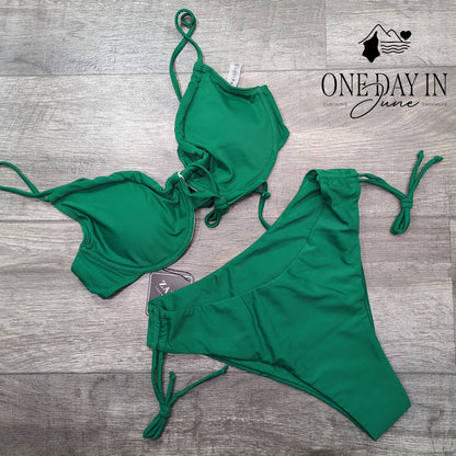 Zaful Tie Back Underwire Bikini Swimsuit Size M