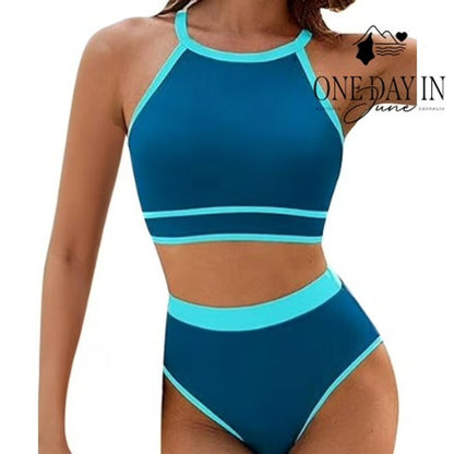 Blooming Jelly High Waist Crop Bikini Swimsuit Size S