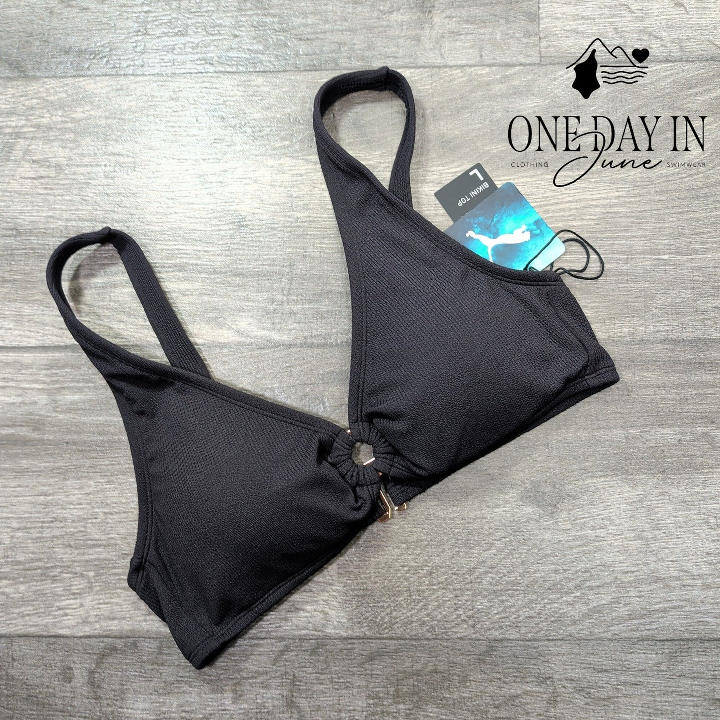 Puma Ribbed Padded Bikini Top Size L
