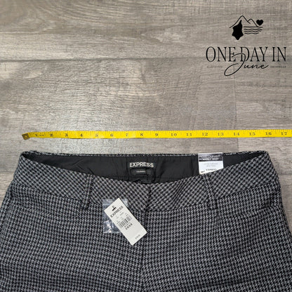 Express Columnist Barely Boot Pants Black White Tweed NWT Size 6