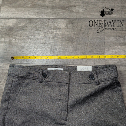 Loft The Riviera Slim Mid Rise Dress Pants Gray Tweed NWT Size 6