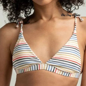 Billabong Gimme Sun Tall Triangle Bikini Top Rainbow Stripe NWT $55.95 Size S