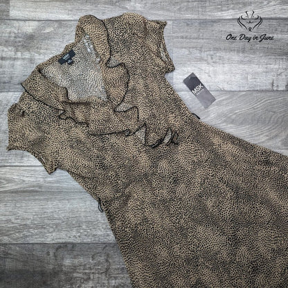 MSK Petite Sheer Ruffle Collar Dress Size 8P
