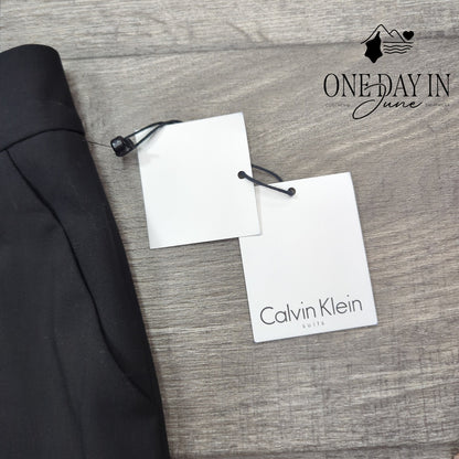 Calvin Klein Classic Fit Dress Pants Black Straight Leg NWT Size 12