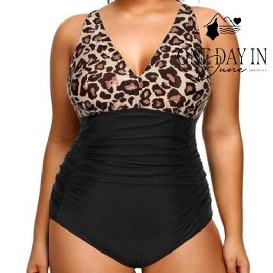 Aqua Eve Plus Size Tummy Control Cross Back One Piece Swimsuit Size 18W